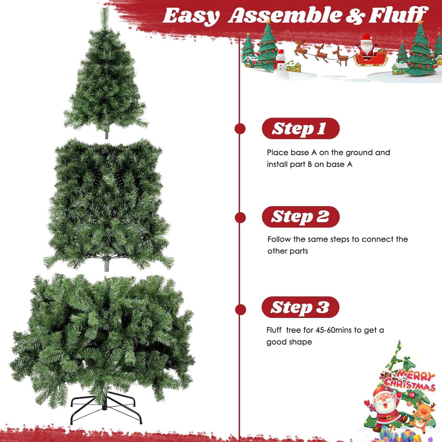 National Tree Company Artificial Full Christmas Tree, Green, Dunhill Fir, Includes Stand, 7.5 Feet(Delivery in 2-3 days)