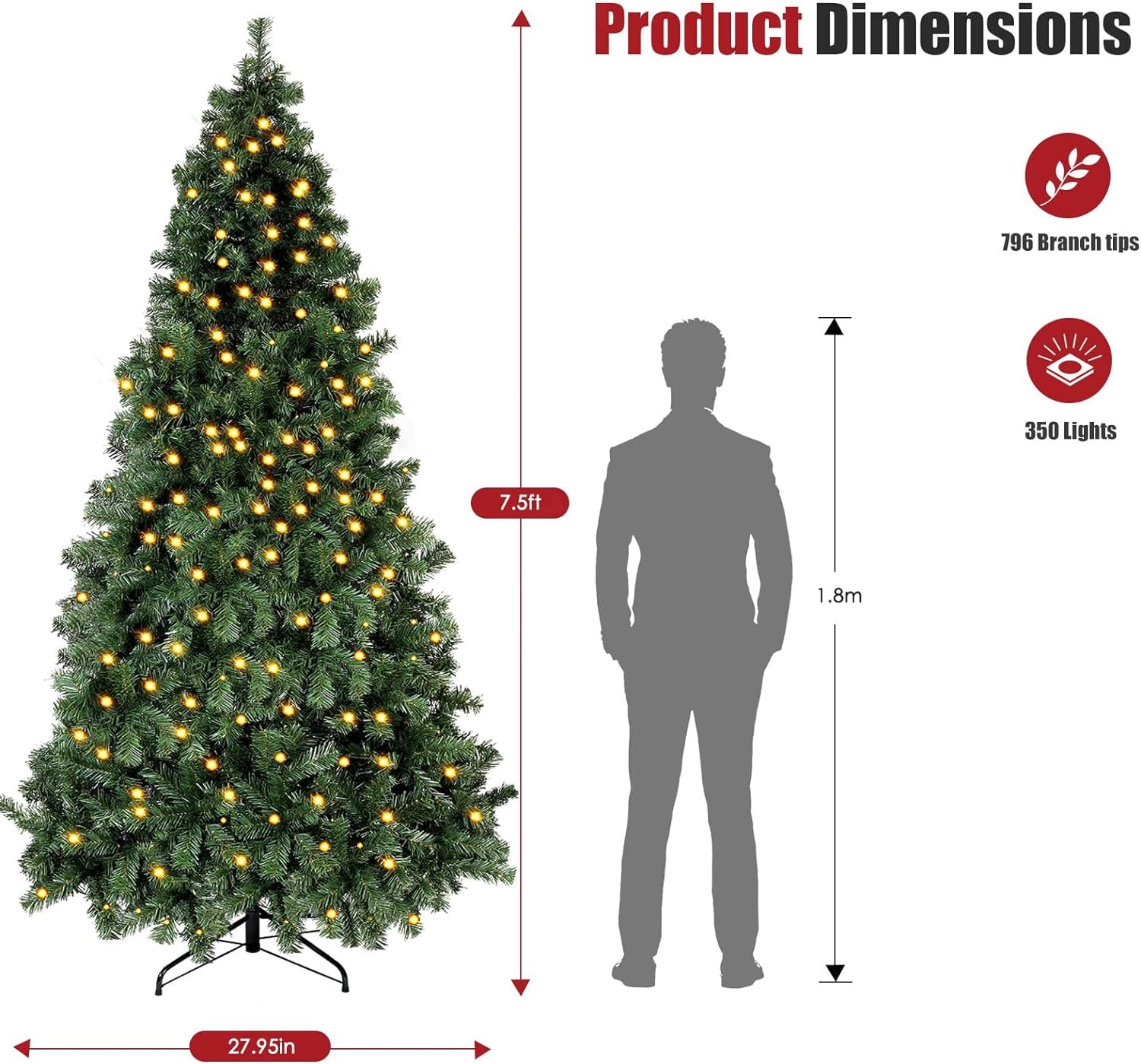 4.5ft Premium Spruce Artificial Holiday Christmas