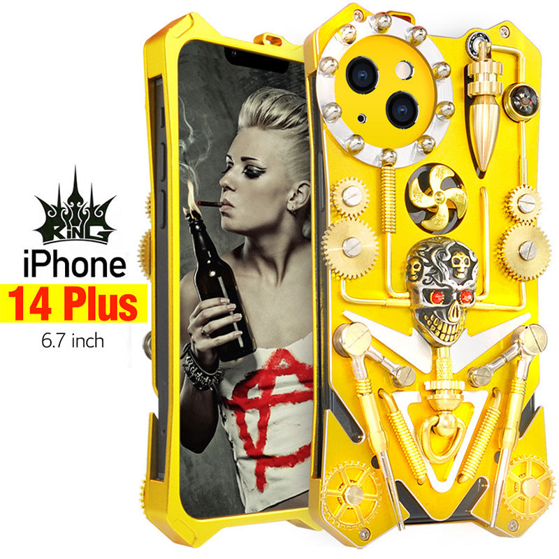 Gothic Skull Gear Rotation Case For Iphone swasaw