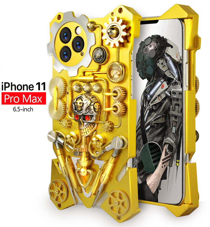 Gothic Skull Gear Rotation Case For Iphone swasaw