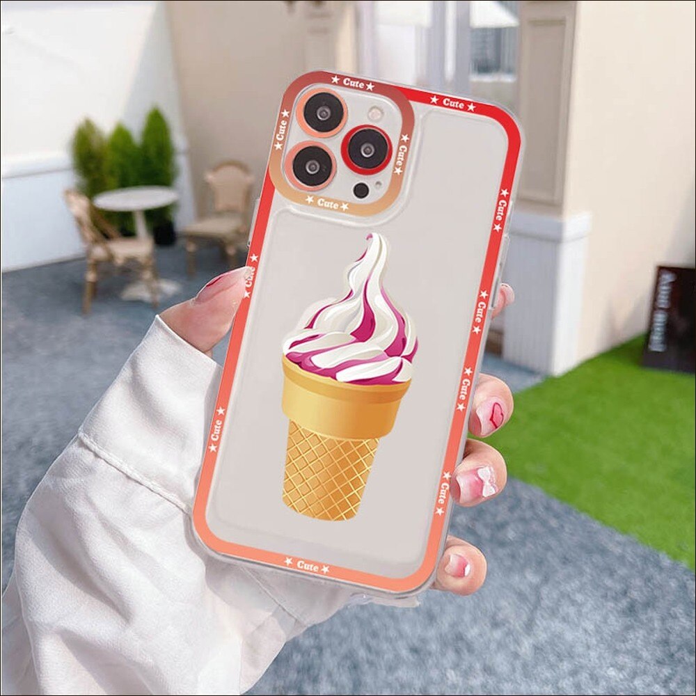 2023 latest iPhone transparent ice cream case